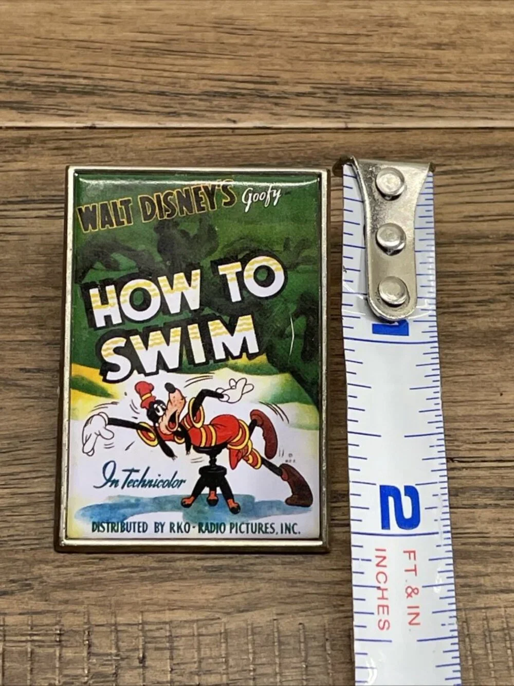 Disney Goofy How To Swim 12 Months of Magic Movie Technicolor Poster Pin KG JD